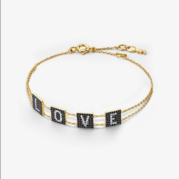MICHAEL KORS 14K Gold-Plated Pavé Love Bracelet